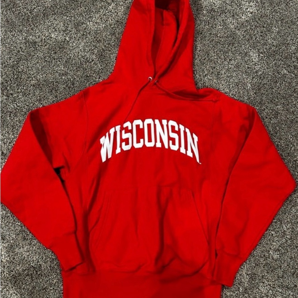 Champion Red Reverse Weave Hoodie